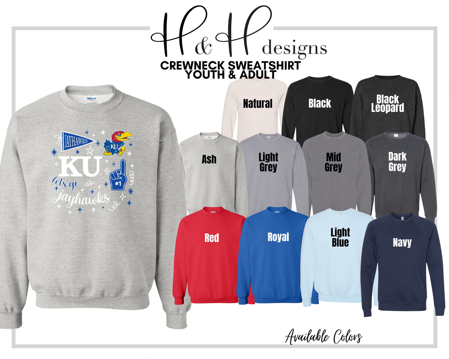 Kansas Jayhawks Blue Game Day Spirit ~ Licensed Apparel ~ HHKU177