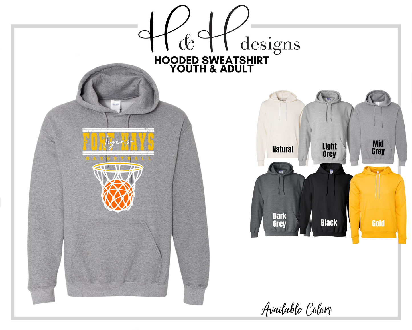 Fort Hays Tigers Double Lined Basketball ~ Licensed Apparel ~ HHFHSU131
