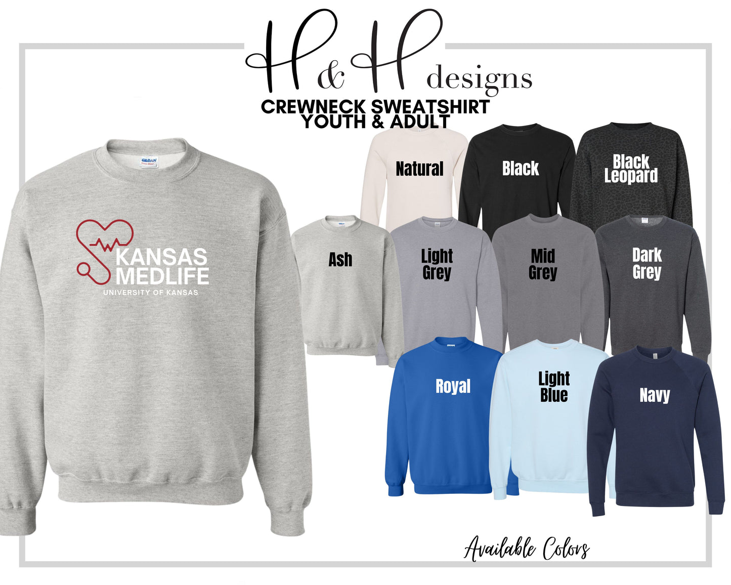 Kansas Medlife Red and White ~ KU Medlife Licensed Apparel ~ HHKU142