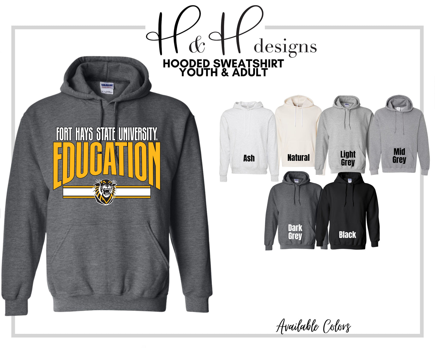 Fort Hays State Education Warp  ~ Licensed Apparel ~ HHFHSU134
