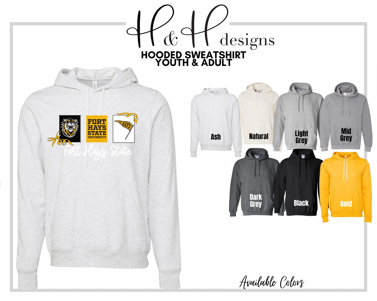 Fort Hays State Stamps and Bows ~ Licensed Apparel ~ HHFHSU113