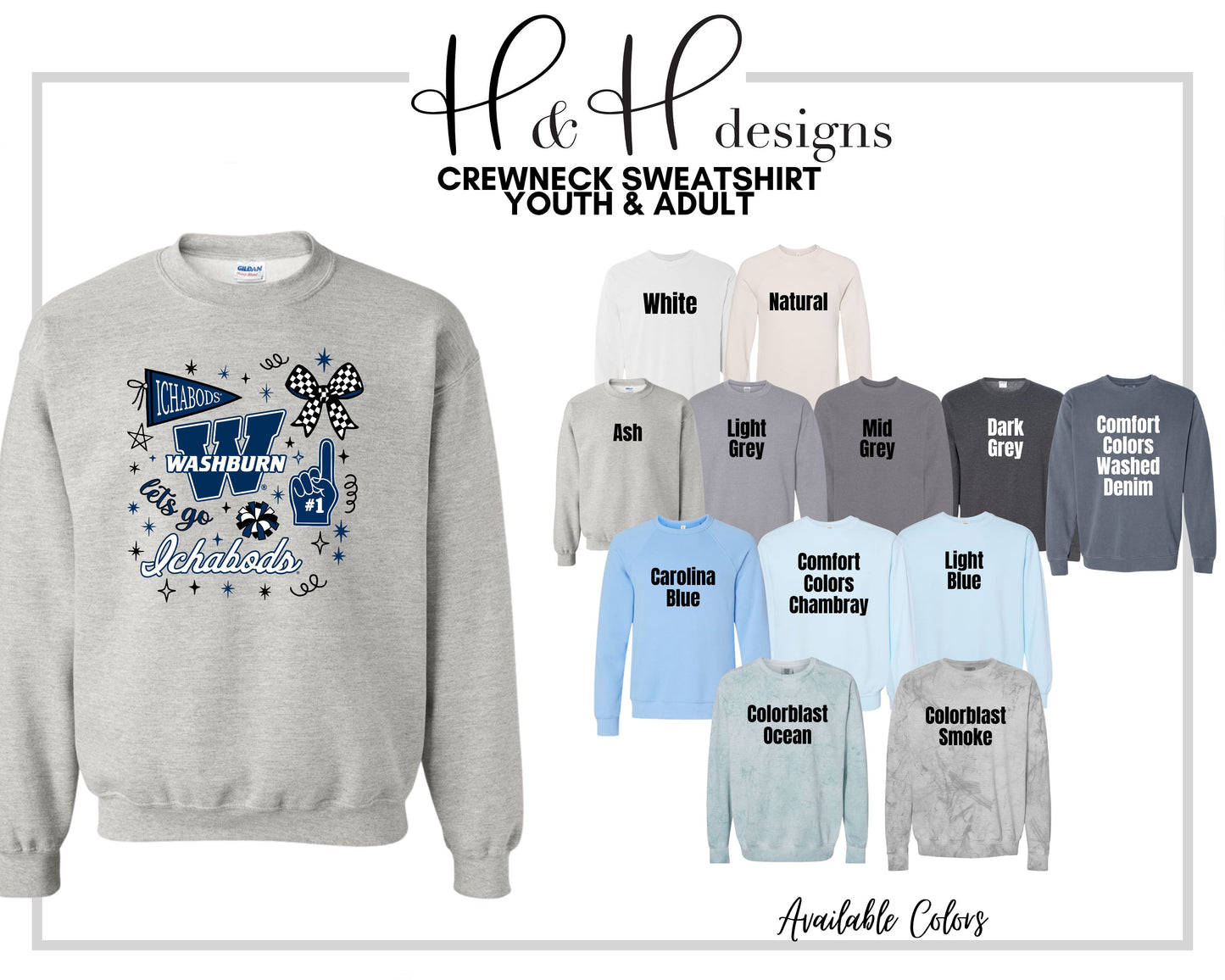 Washburn University Ichabods Game Day CHEER Spirit ~ Licensed Apparel ~ HHWU225