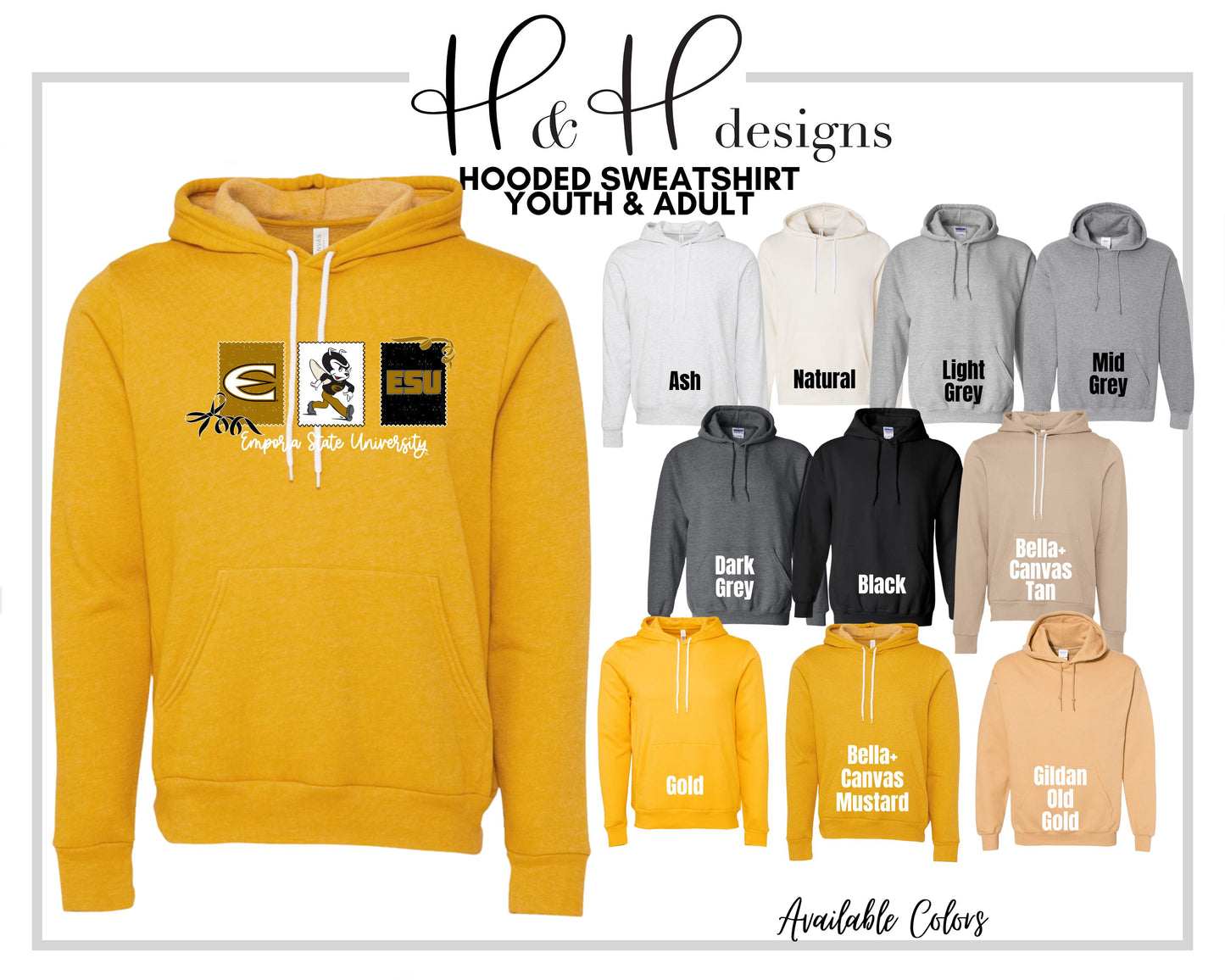 Emporia State University Stamps and Bows ~ Licensed Apparel ~ HHESU138