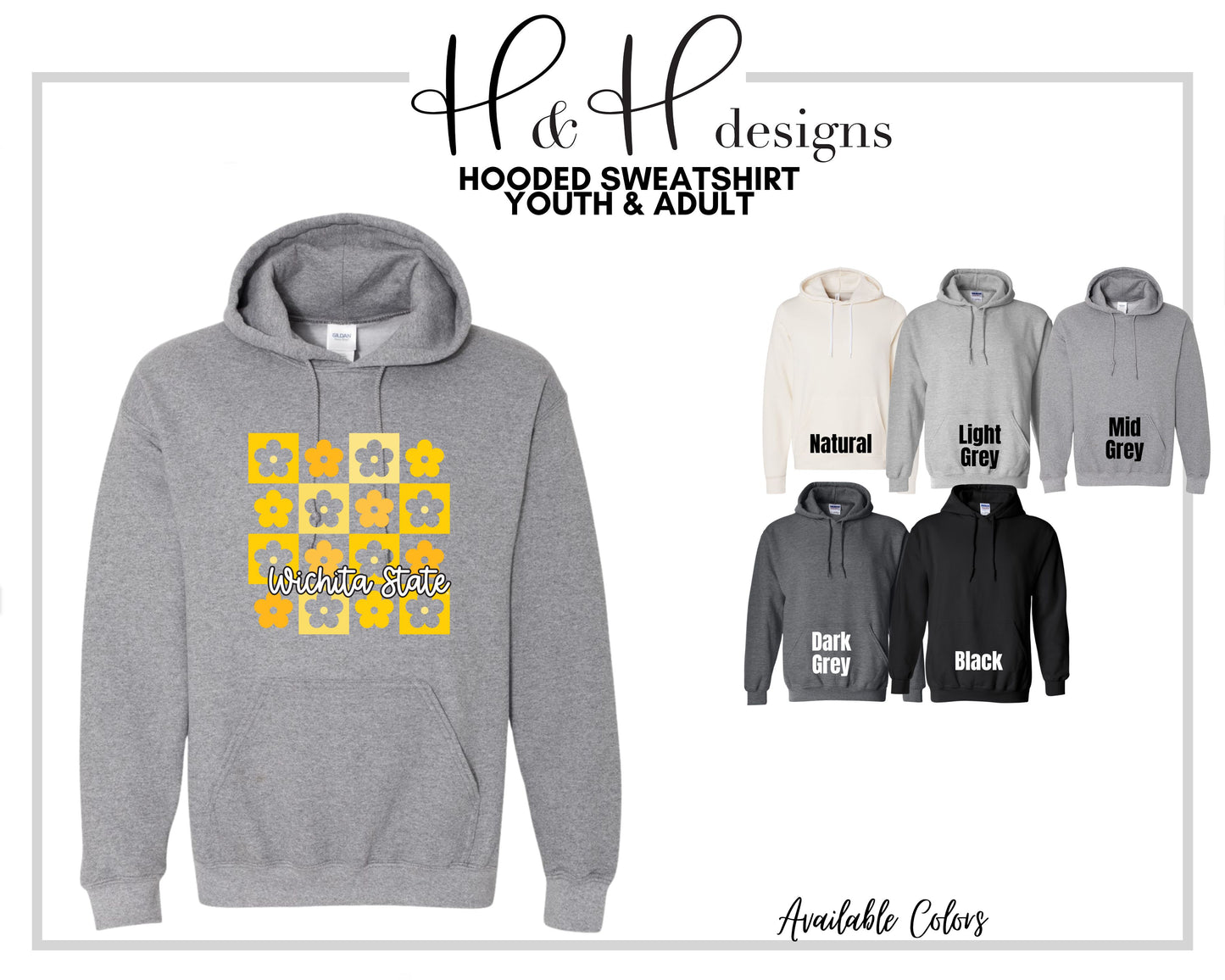 Wichita State Daisy Block ~ Licensed Apparel ~ HHWSU104