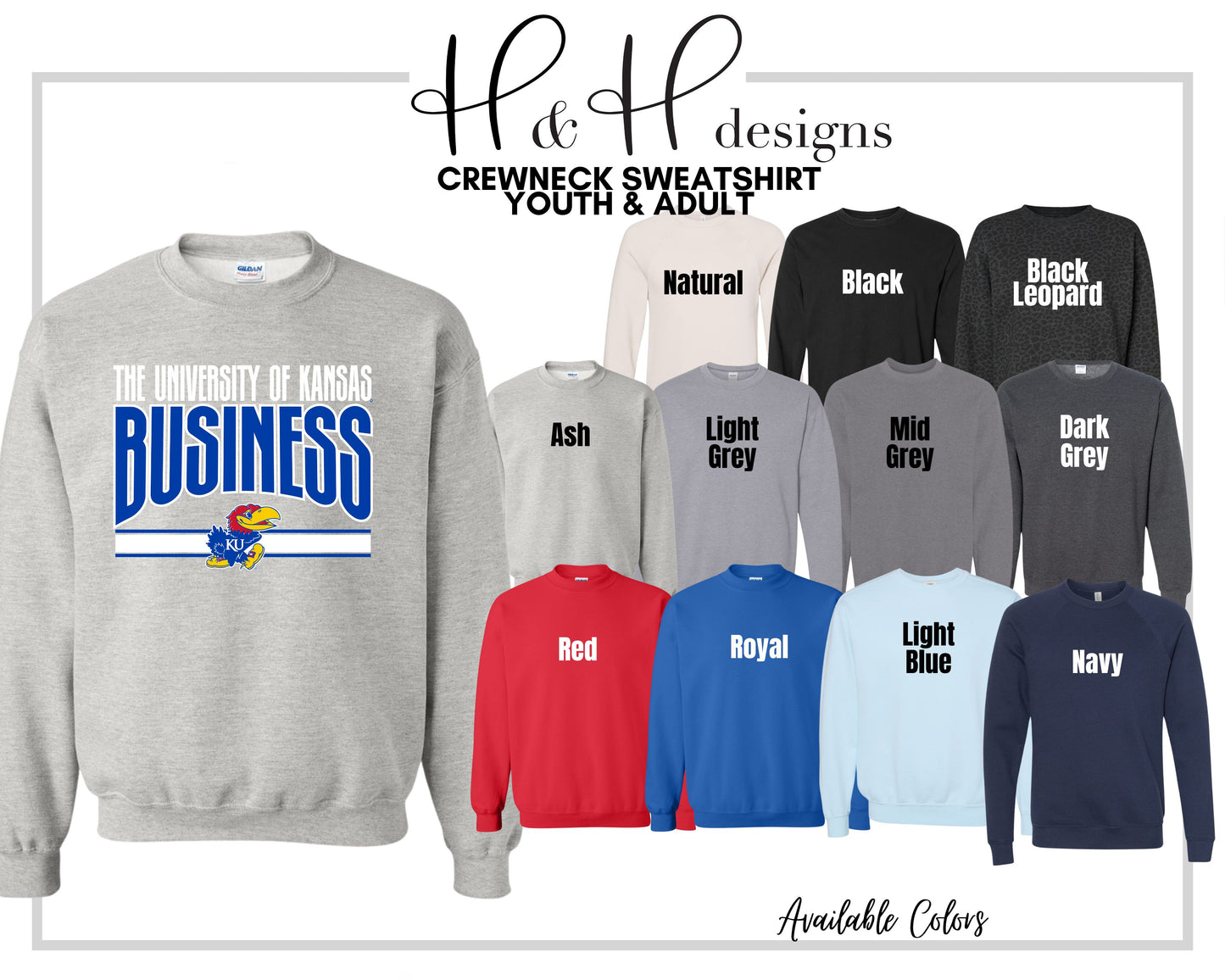 The University of Kansas Business Warp  ~ Licensed Apparel ~ HHKU183