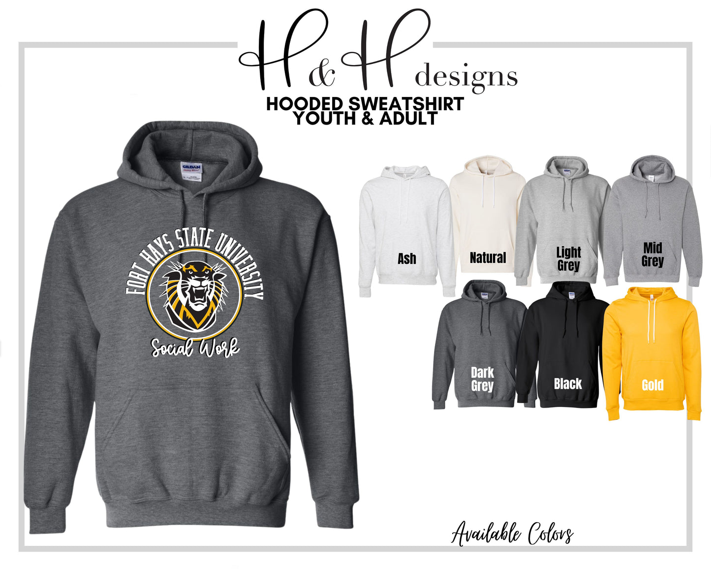Fort Hays State Social Work Distressed Round ~ Licensed Apparel ~ HHFHSU142