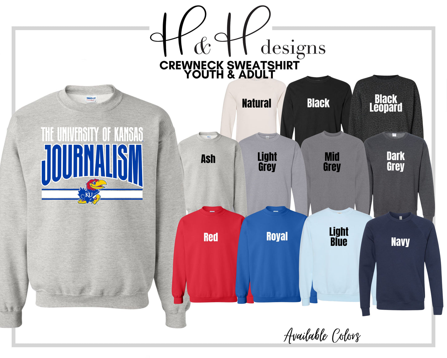 The University of Kansas Journalism Warp ~ Licensed Apparel ~ HHKU188