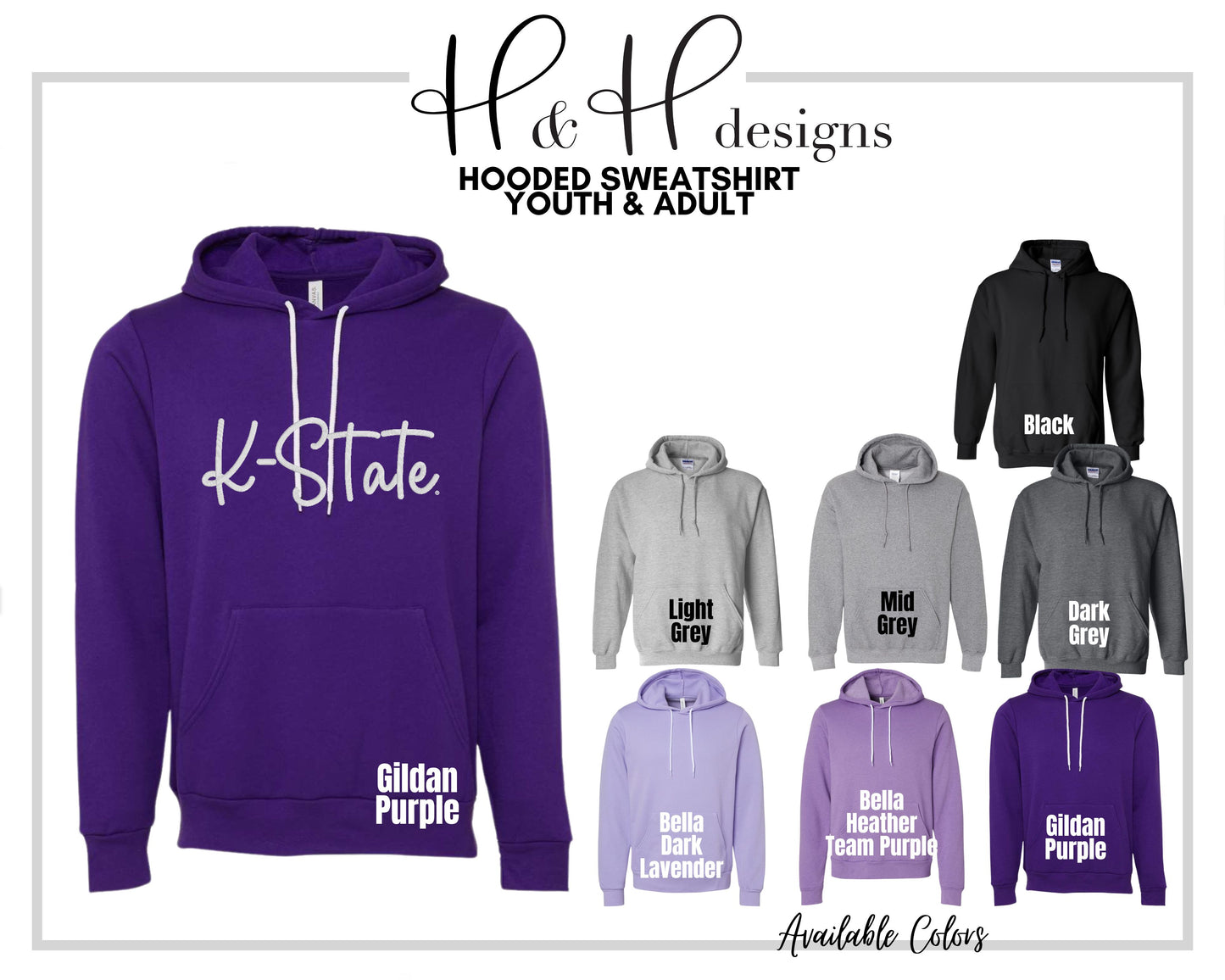 K-State PUFF Script ~ Embroidery ~ HHKSU164  ~ Licensed K-State Apparel