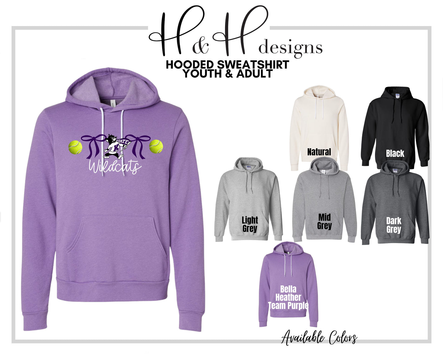 K-State Coquette Tennis Bows ~ Licensed Apparel ~ HHKSU187