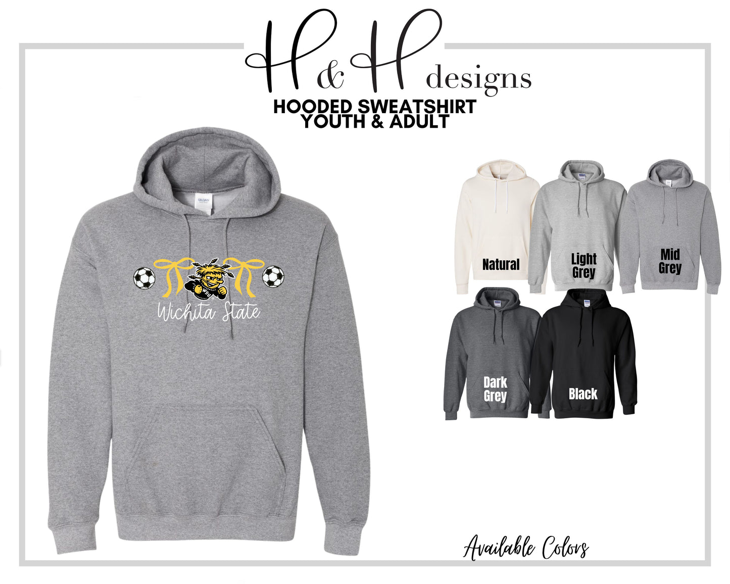 Wichita State Coquette Soccer Bows  ~ Licensed Apparel ~ HHWSU122