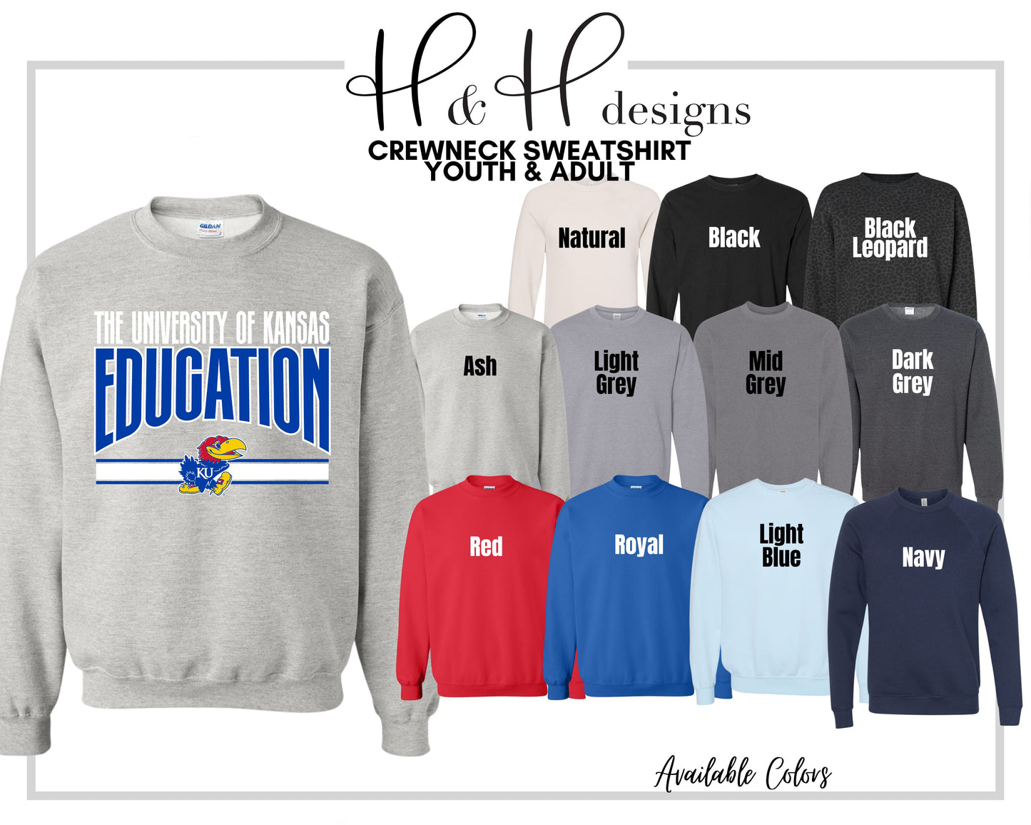 The University of Kansas Education Warp ~ Licensed Apparel ~ HHKU182