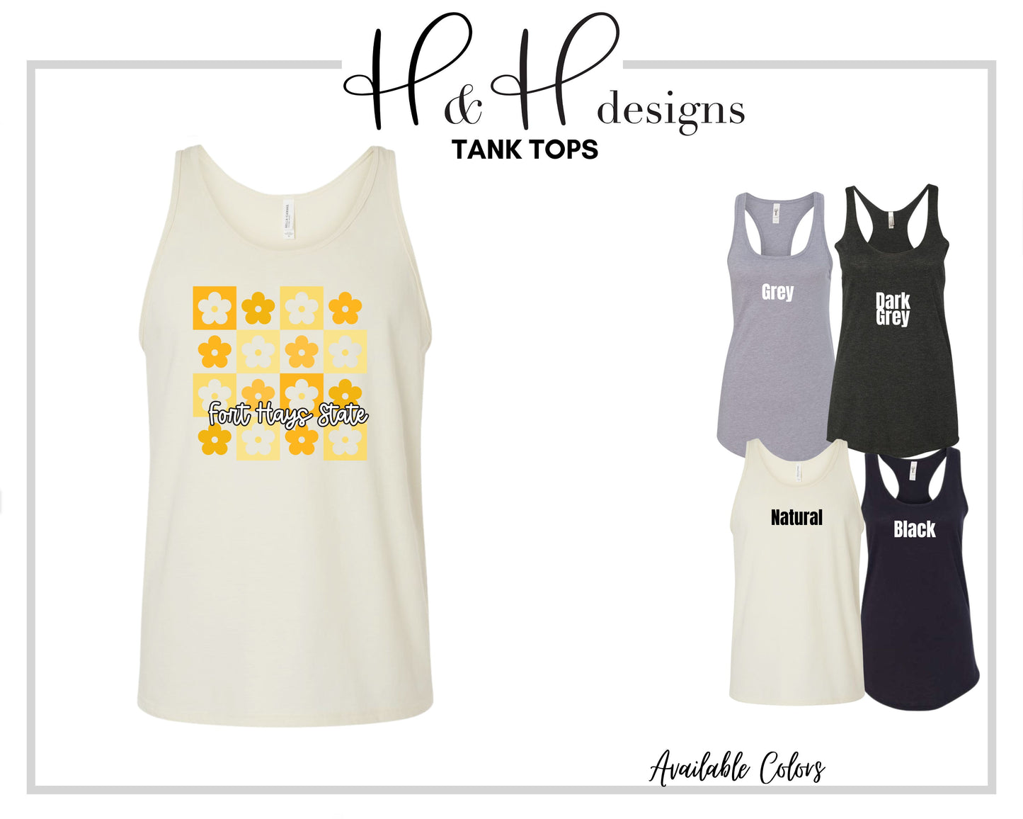 Fort Hays State Daisy Block ~ Licensed Apparel ~ HHFHSU104