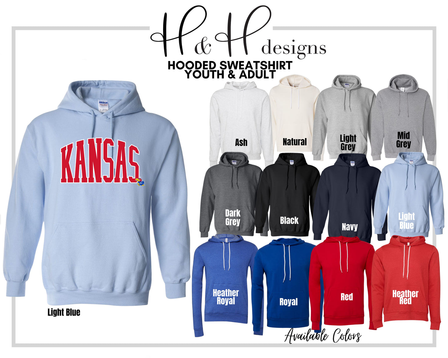 Kansas Arch - Red  ~ Licensed Apparel ~ HHKU121