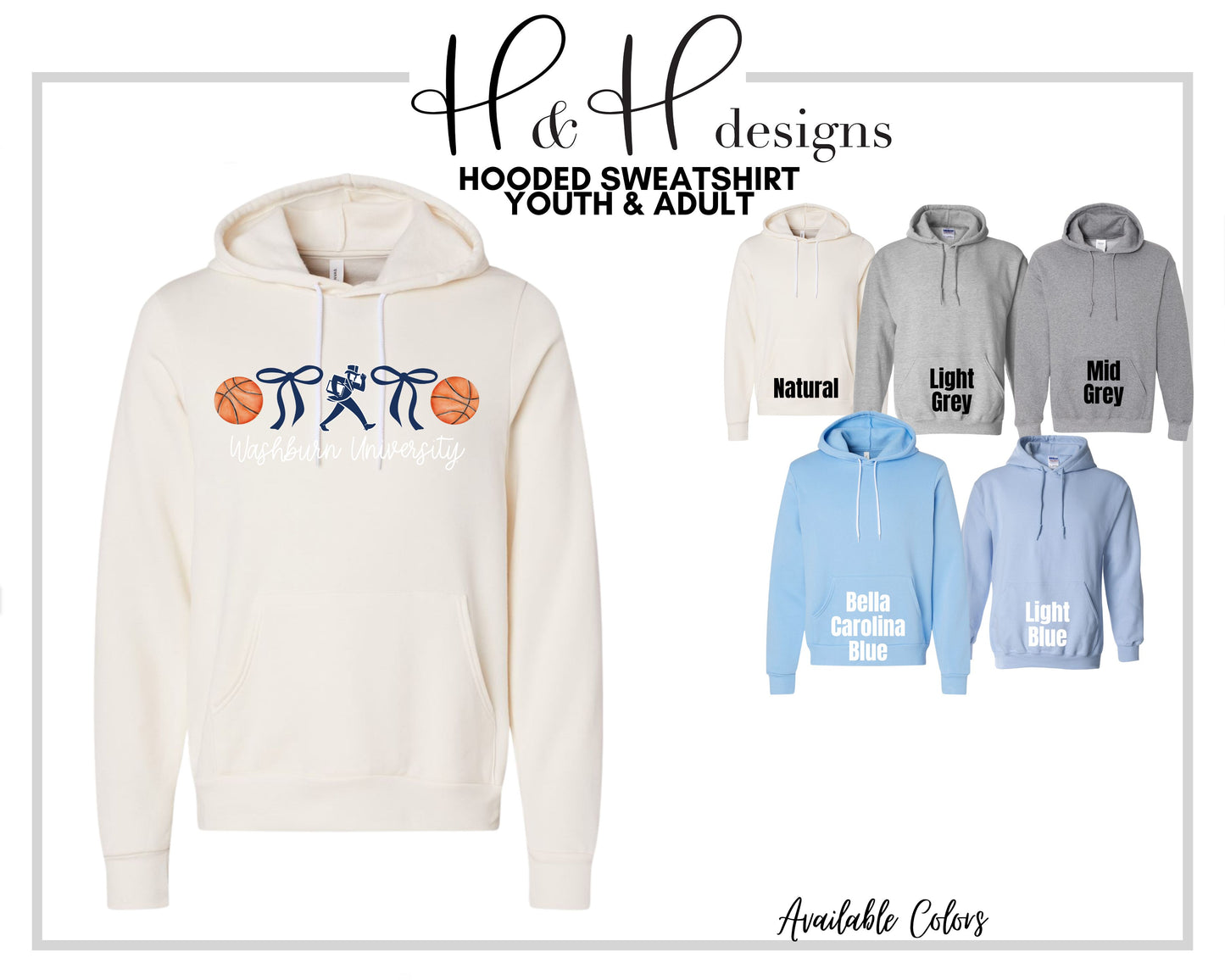 Washburn University Basketball Coquette Bows ~ Licensed Apparel ~ HHWU206