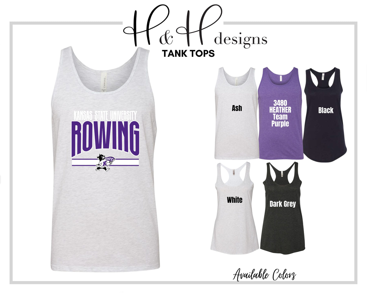 Kansas State University Rowing Warp ~ Licensed Apparel ~ HHKSU212