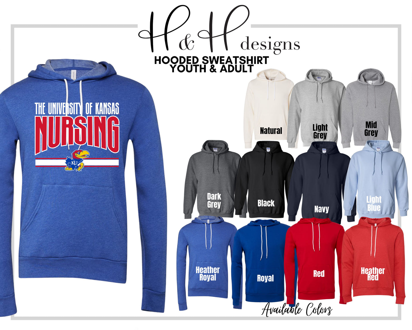 The University of Kansas Nursing Warp ~ Licensed Apparel ~ HHKU181