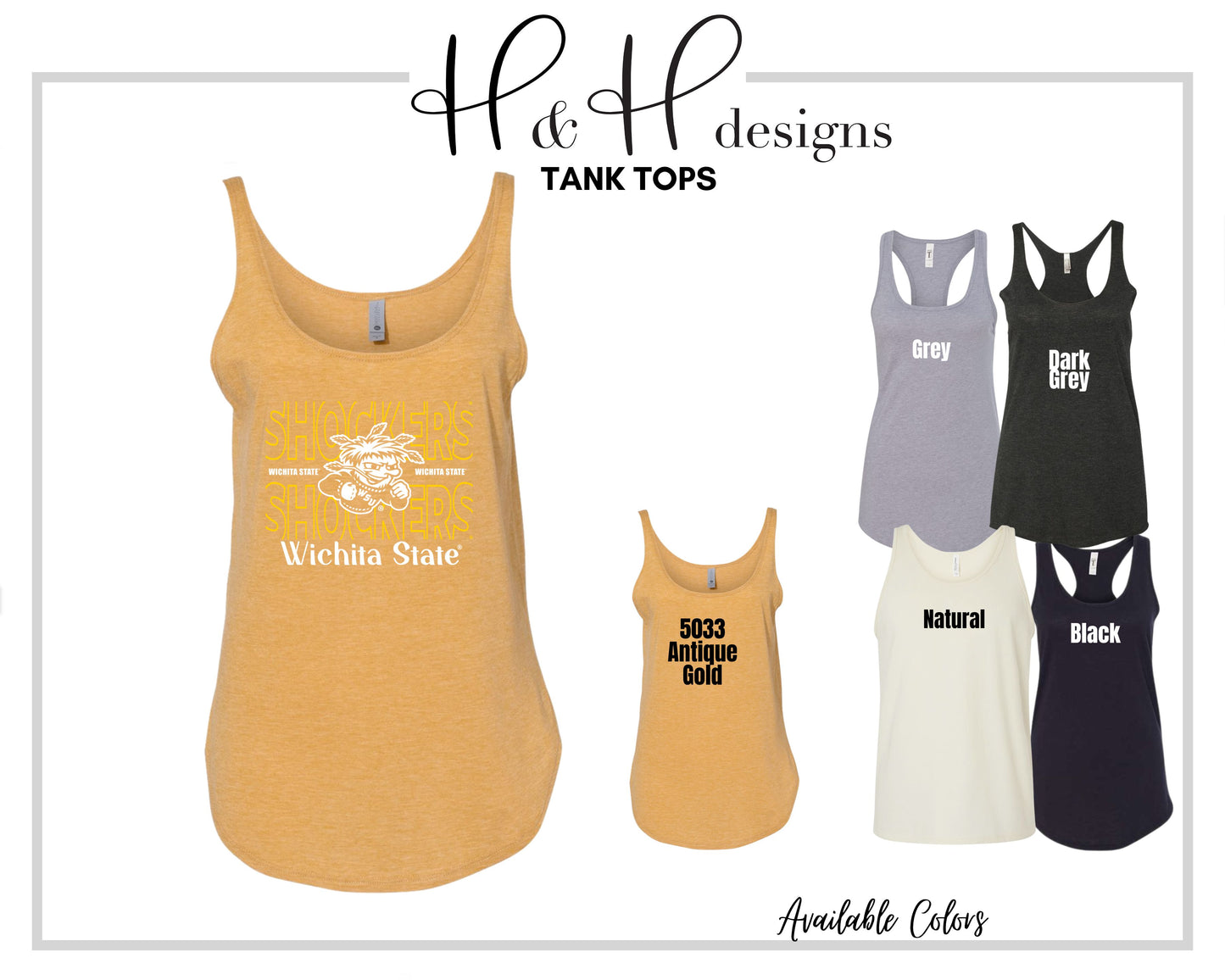 Wichita State Shockers Hallow Outline ~ Licensed Apparel ~ HHWSU130