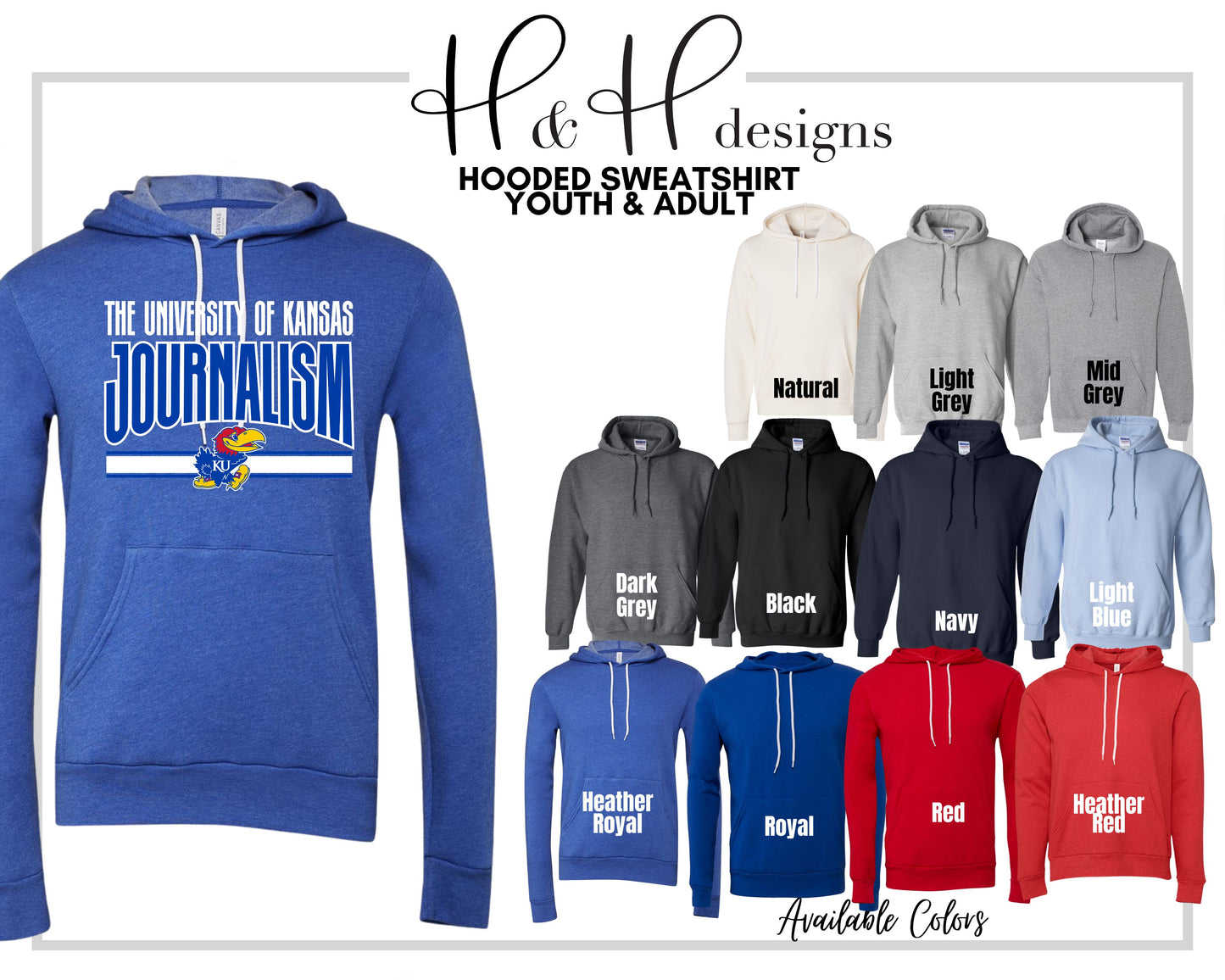The University of Kansas Journalism Warp ~ Licensed Apparel ~ HHKU188