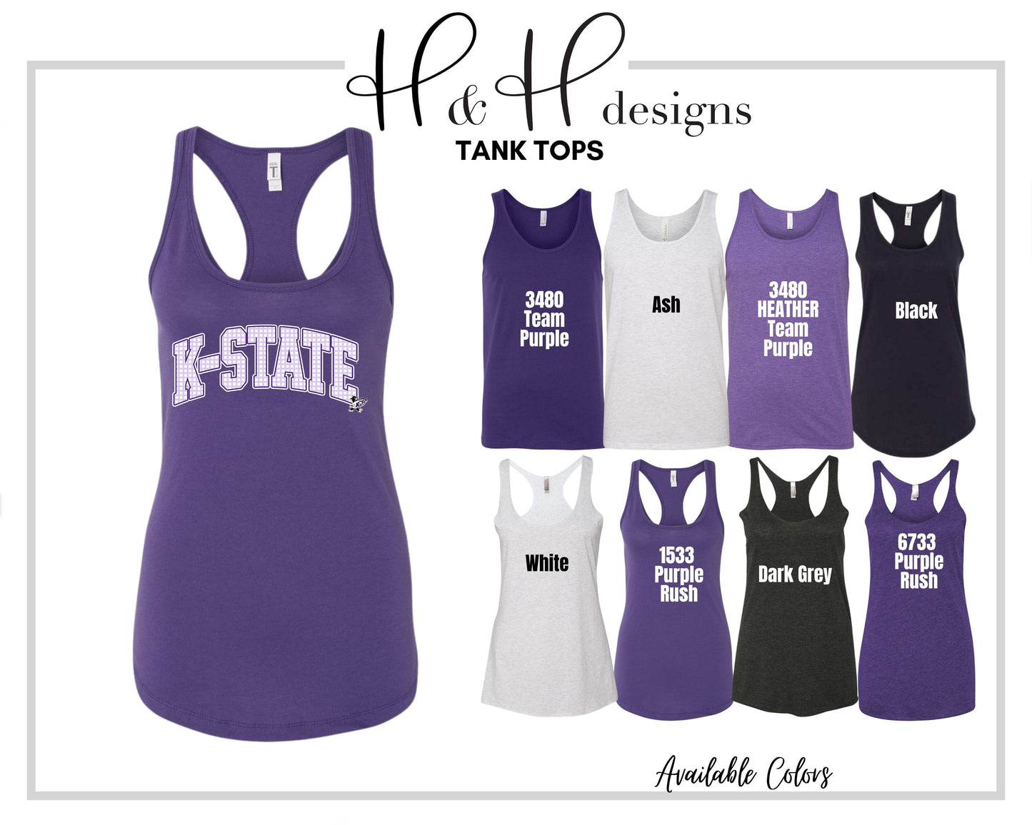 K-State Plaid Arch ~ K-STATE Licensed Apparel ~ HHKSU221