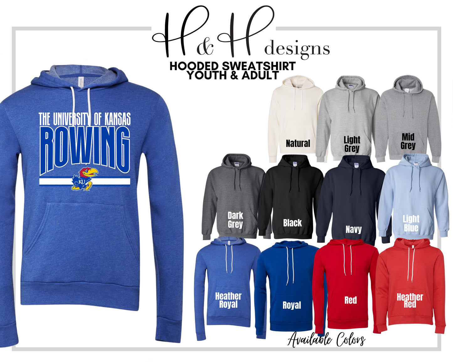 The University of Kansas Rowing Warp ~ Licensed Apparel ~ HHKU185