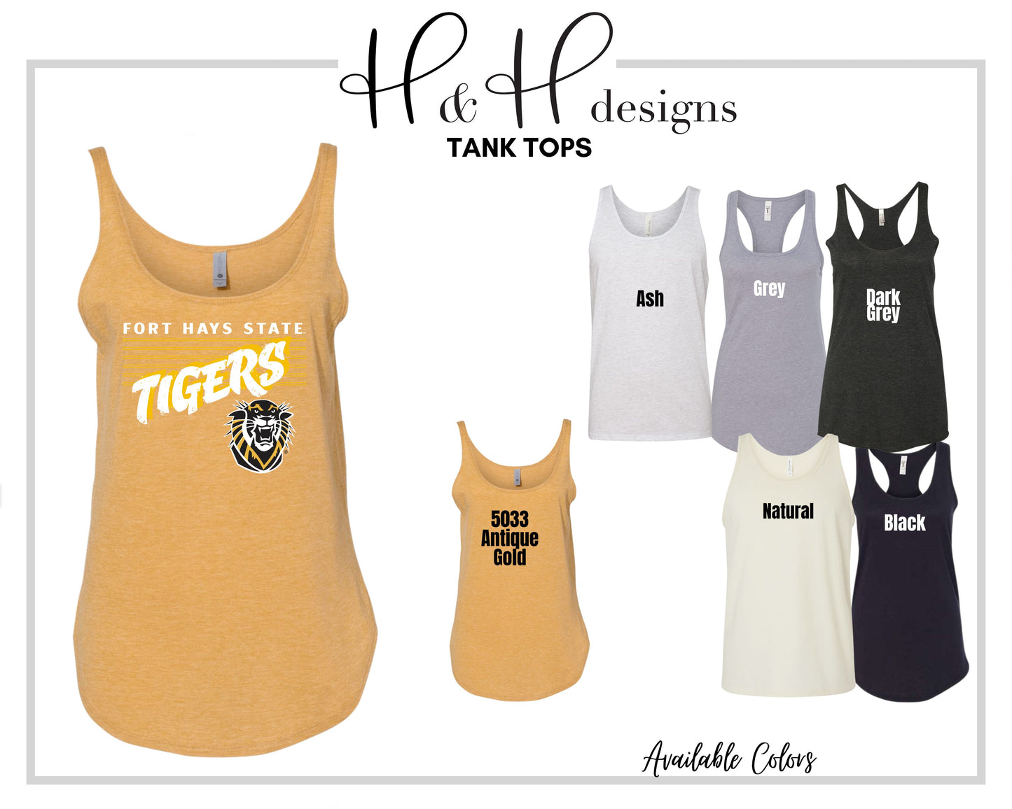 Tigers Six Rectangles  ~ Licensed Apparel ~ HHFHSU117
