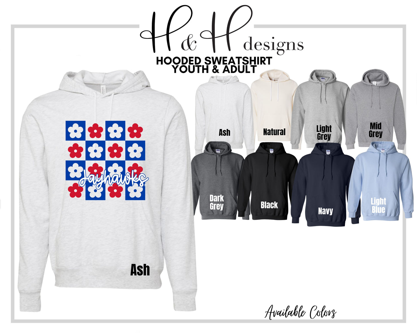 Jayhawks Daisy Block~ Licensed Apparel ~ HHKU109