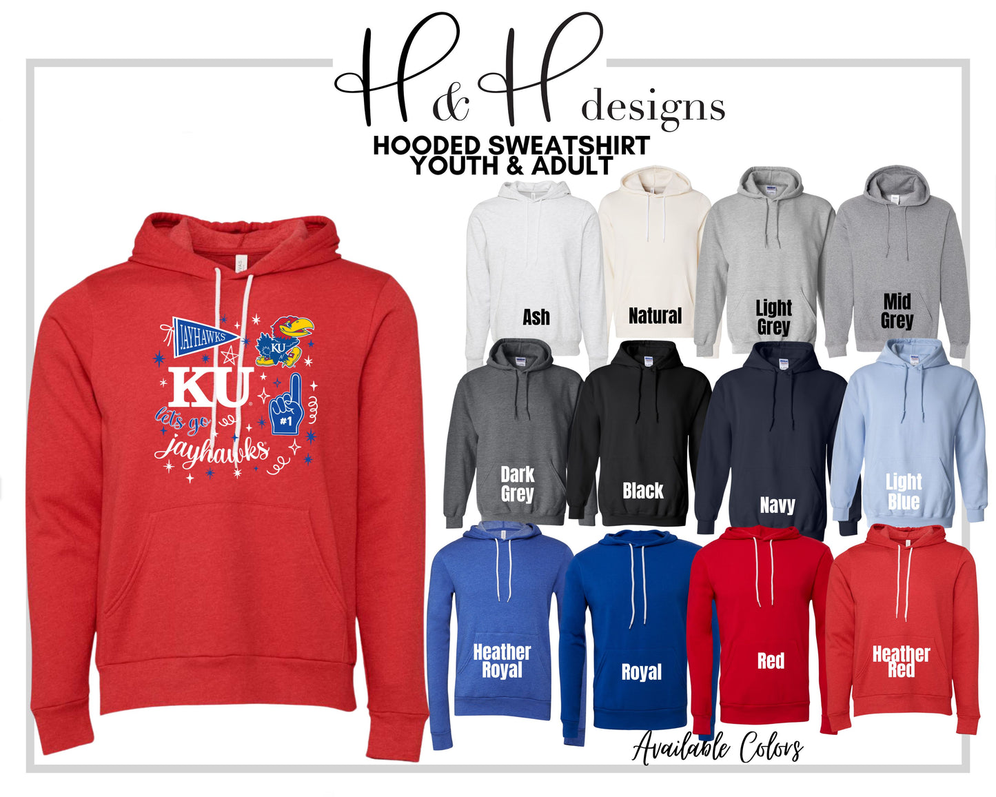Kansas Jayhawks Blue Game Day Spirit ~ Licensed Apparel ~ HHKU177