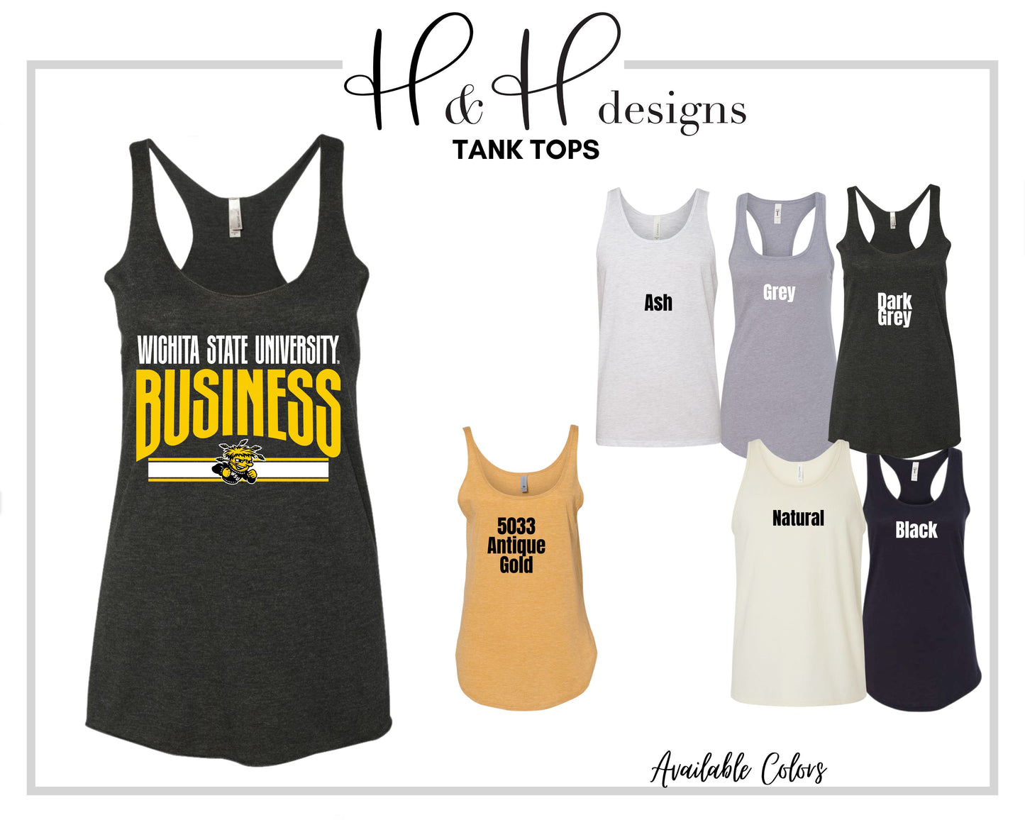 Wichita State University Business Warp  ~ Licensed Apparel ~ HHWSU135