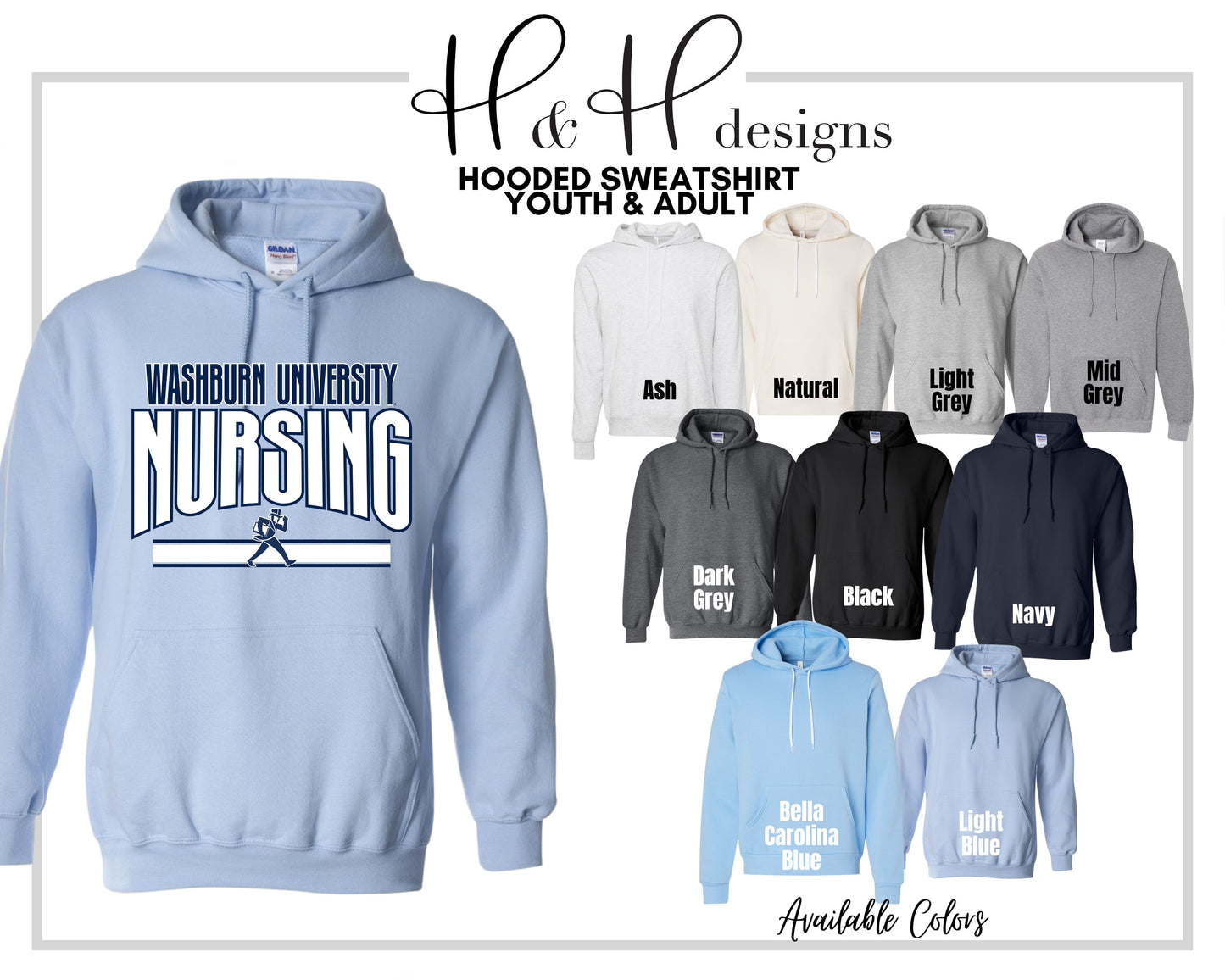 Washburn University Nursing Warp ~ Licensed Apparel ~ HHWU232