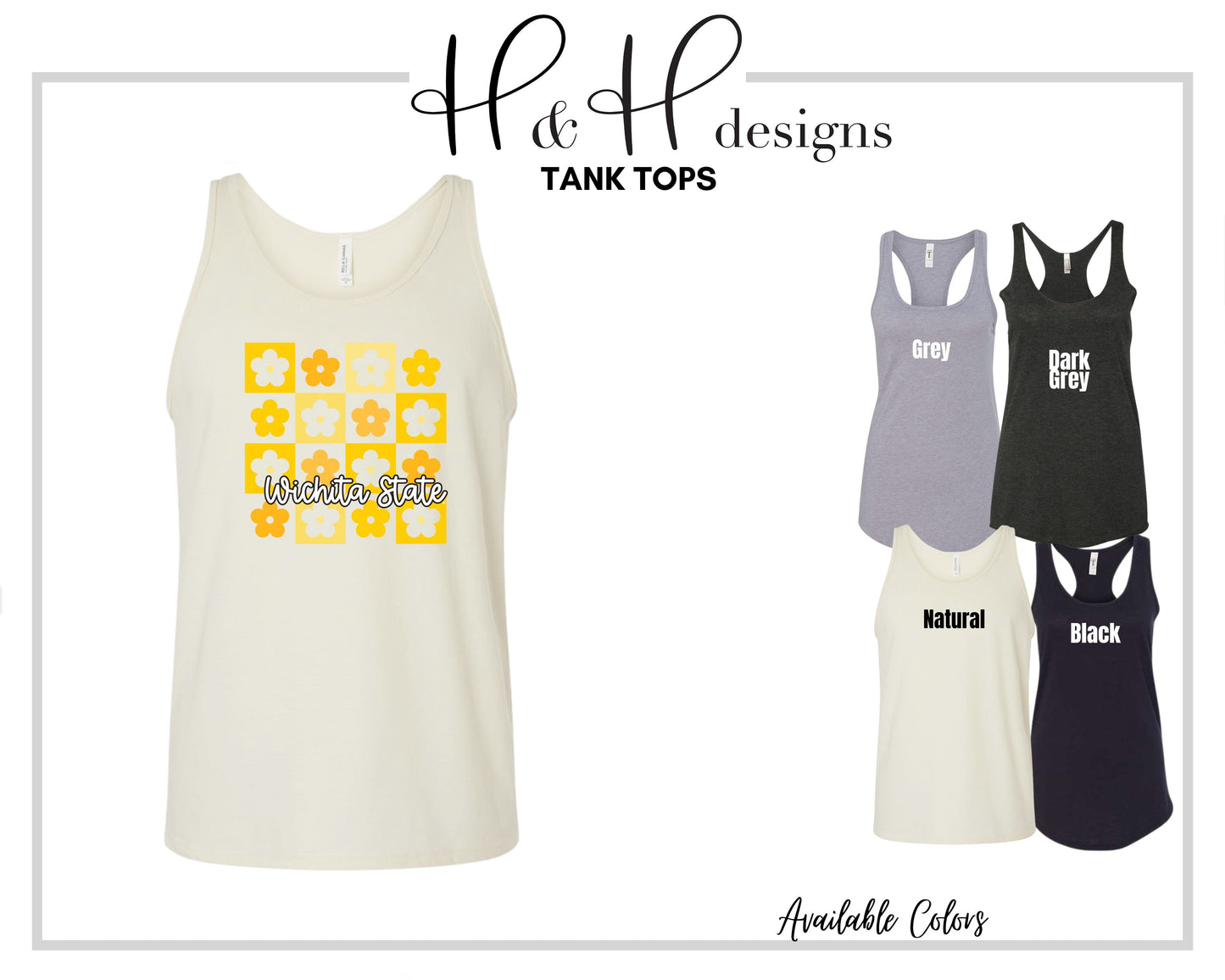 Wichita State Daisy Block ~ Licensed Apparel ~ HHWSU104