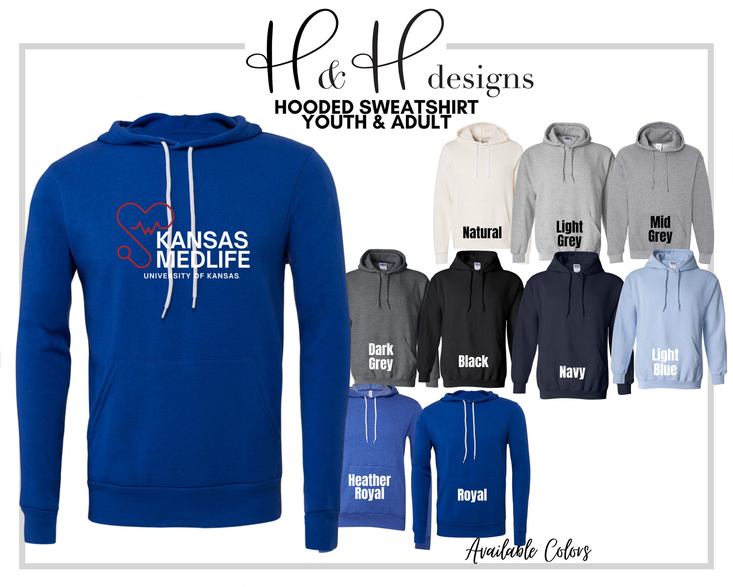 Kansas Medlife Red and White ~ KU Medlife Licensed Apparel ~ HHKU142