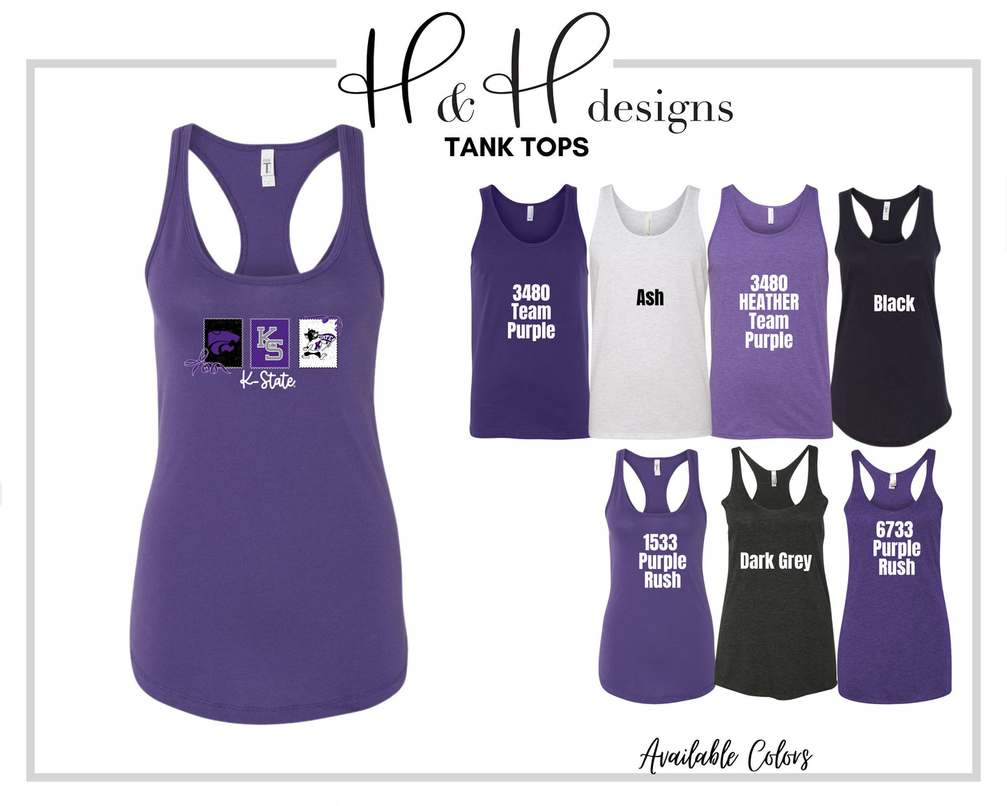 K-State Stamps and Bows ~ Licensed Apparel ~ HHKSU193