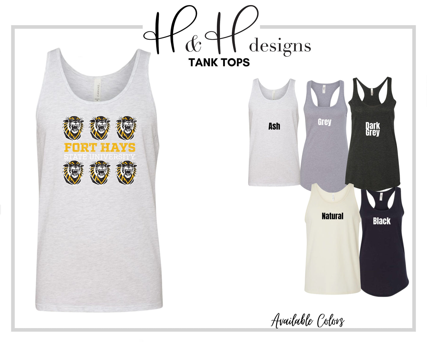 Fort Hays State University Distressed Tigers ~ Licensed Apparel ~ HHFHSU111