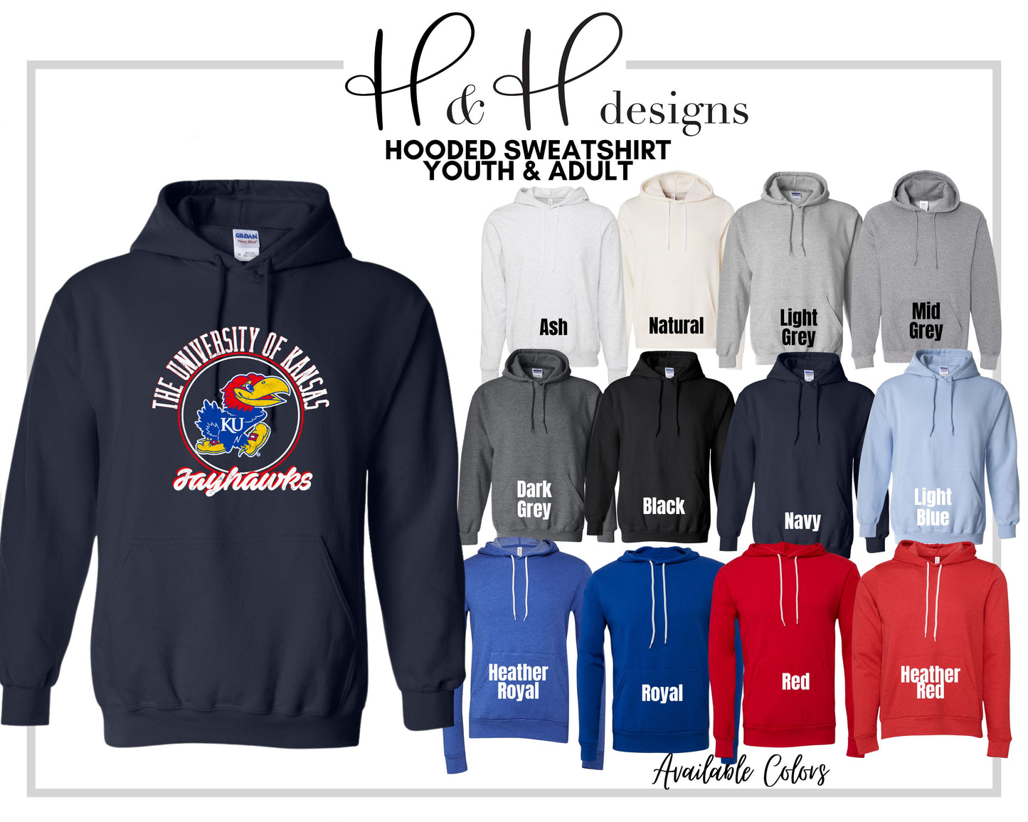 The University of Kansas Distressed Round  ~ Licensed Apparel ~ HHKU151