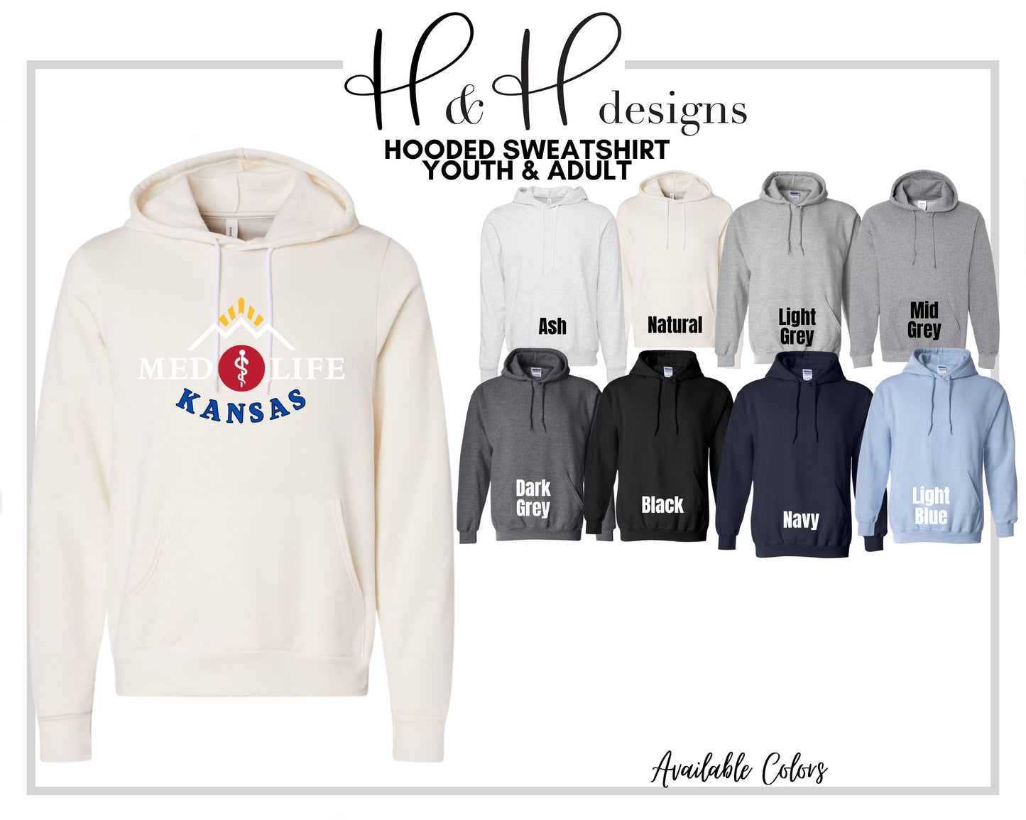 Medlife Kansas for Black ~ KU Medlife Licensed Apparel ~ HHKU144