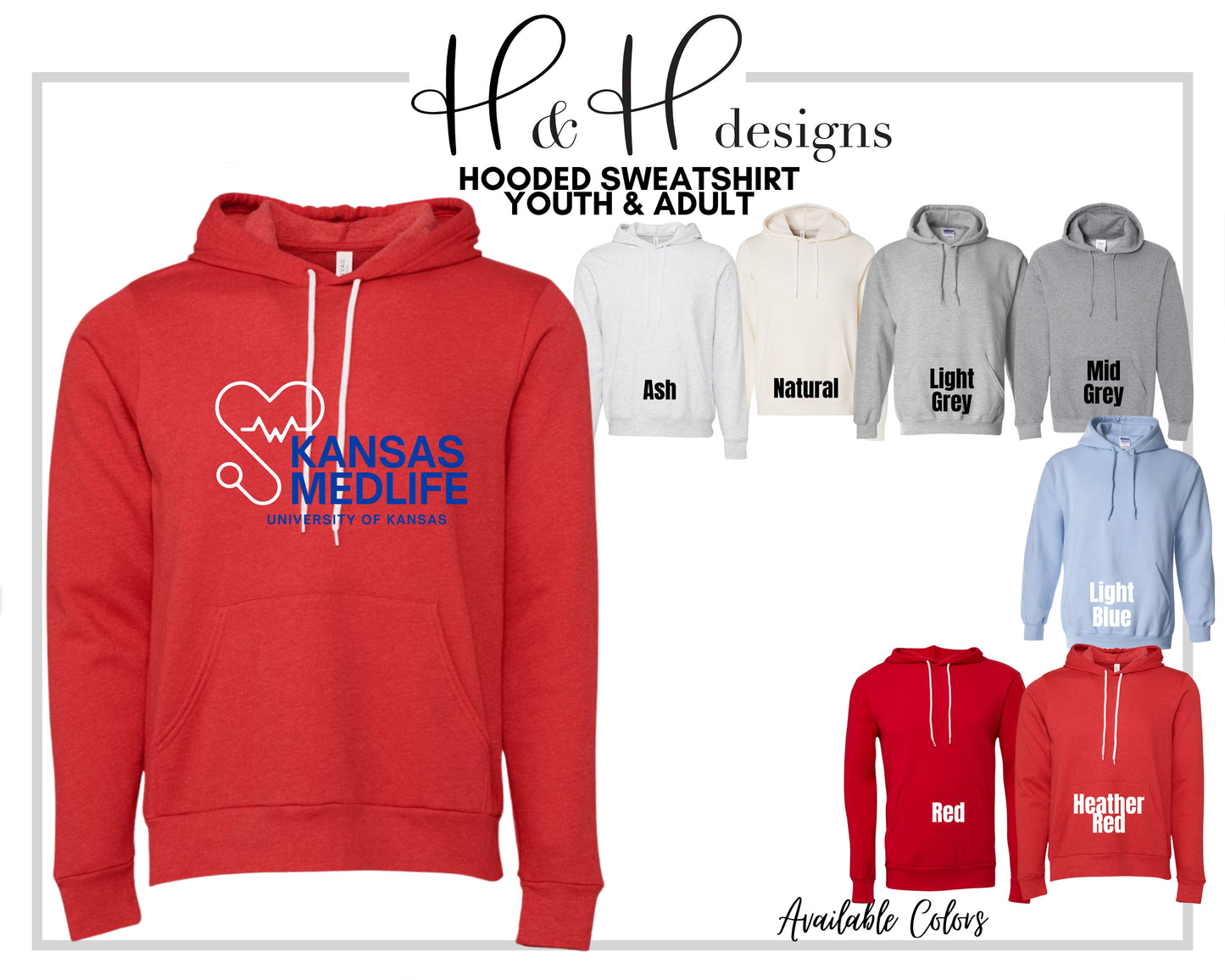 Kansas Medlife Blue and White ~ KU Medlife Licensed Apparel ~ HHKU143