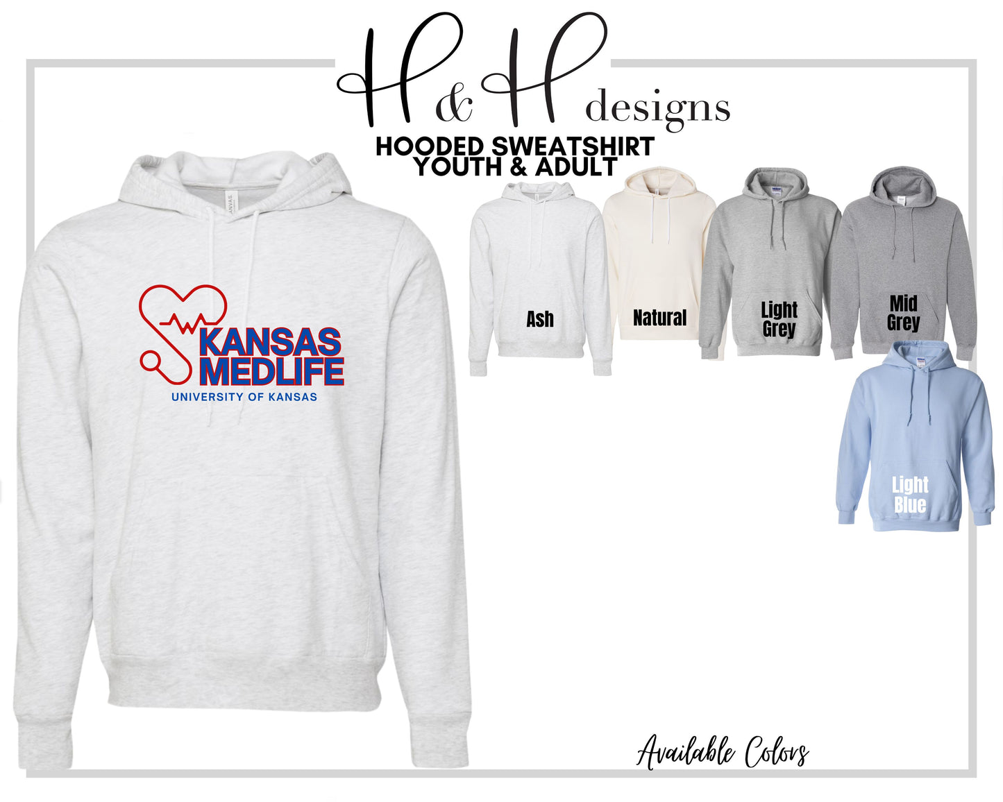 Kansas Medlife Red and Blue ~ KU Medlife Licensed Apparel ~ HHKU141