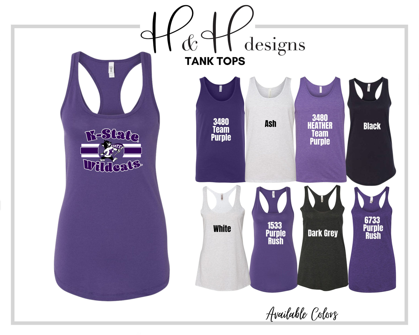 K-State Wildcats Classic Triple Line With Logo ~ HHKSU128 ~ Licensed K-State Apparel