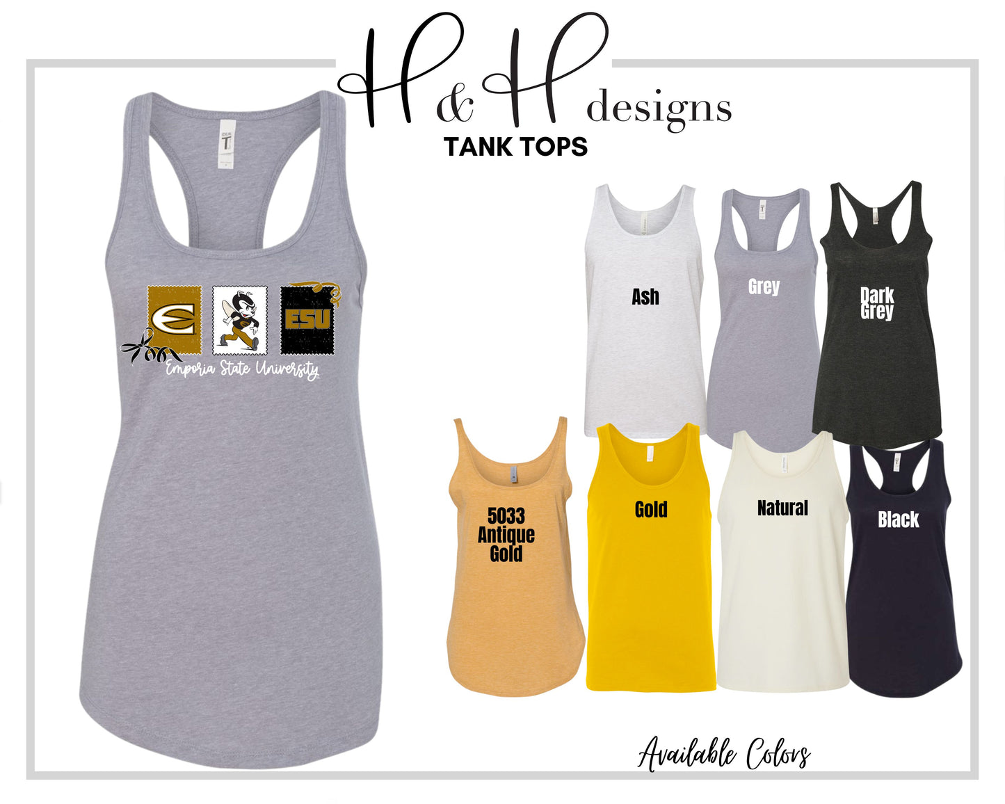 Emporia State University Stamps and Bows ~ Licensed Apparel ~ HHESU138