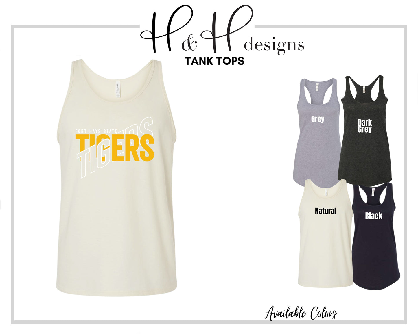 Fort Hays State Tigers Double Vision ~ Licensed Apparel ~ HHFHSU105