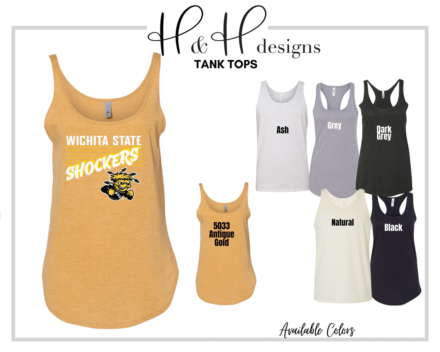 Shockers Six Rectangles ~ Licensed Apparel ~ HHWSU117