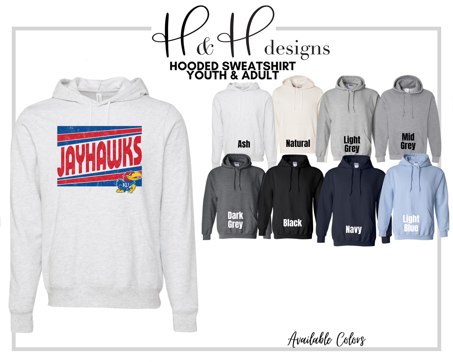 Jayhawks Triple Triangle ~ Licensed Apparel ~ HHKU157