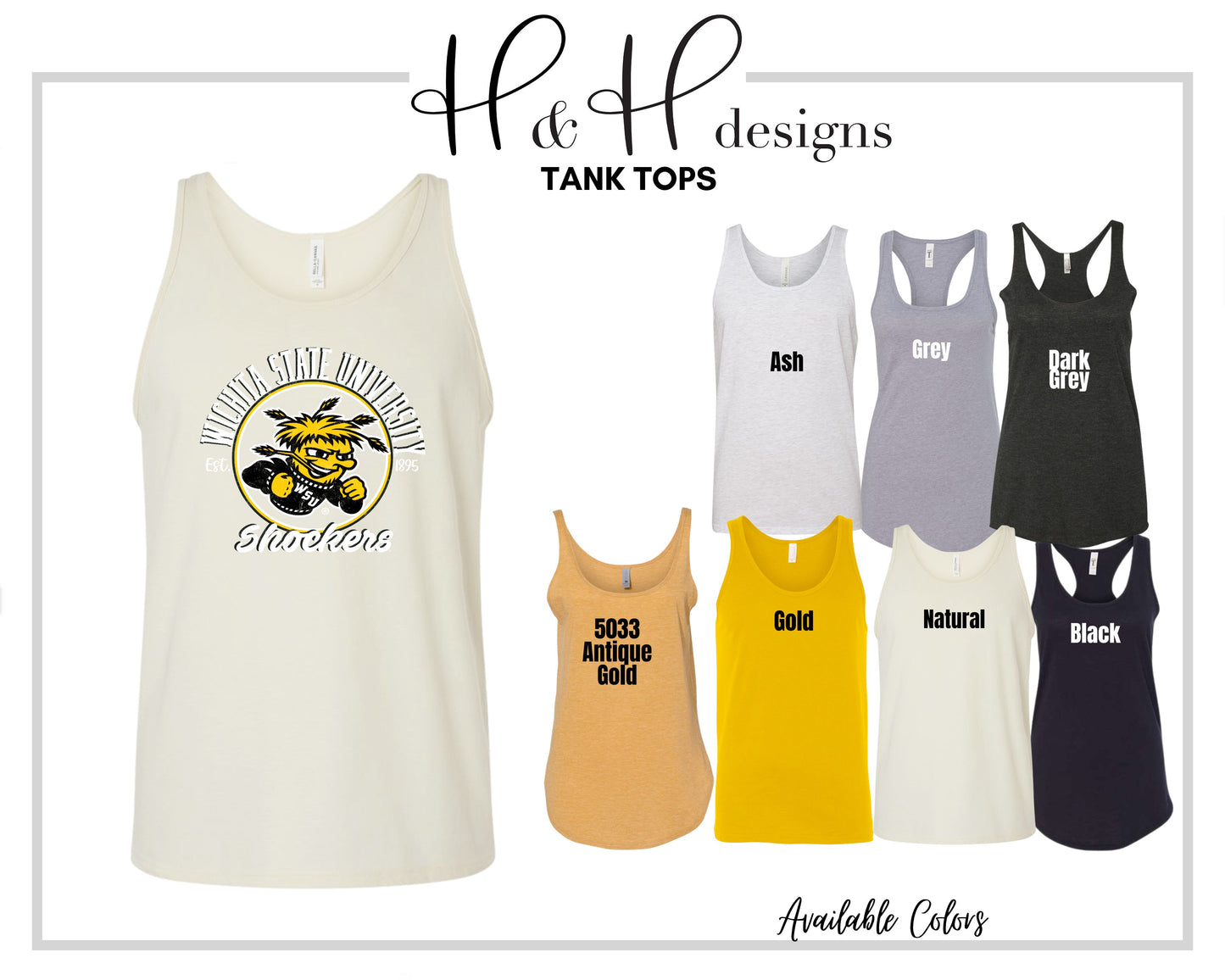 Wichita State Distressed Round ~ Licensed Apparel ~ HHWSU102