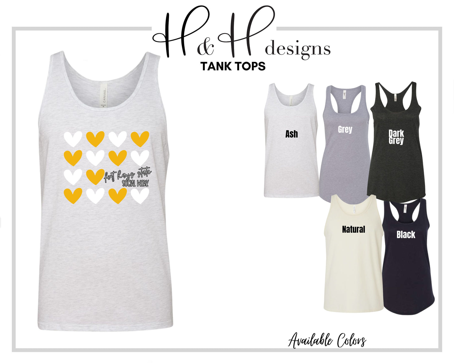 Fort Hays State Social Work Repeat Hearts ~ Licensed Apparel ~ HHFHSU137