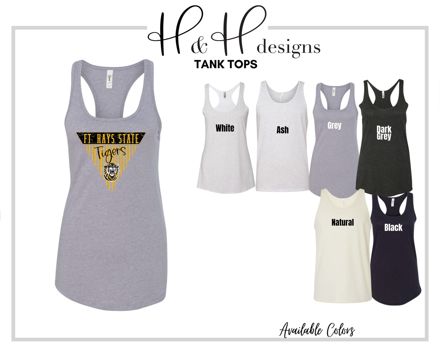 Ft Hays State Striped Pennant ~ Licensed Apparel ~ HHFHSU116