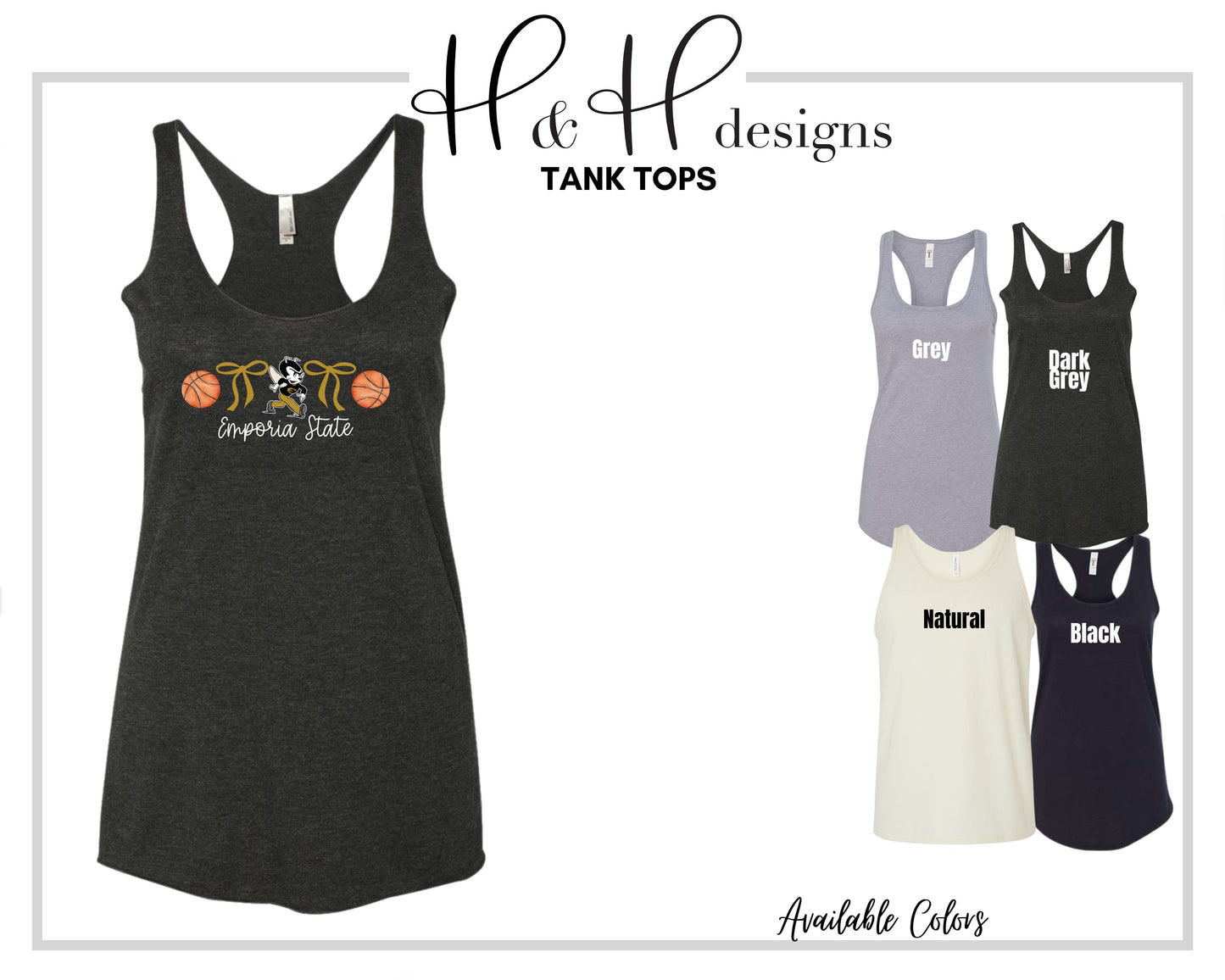 Emporia State Basketball Coquette Bows ~ Licensed Apparel ~ HHESU126