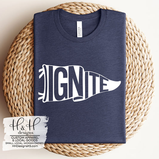 Ignite Pennant Heather Navy ~ Ignite Hybrid School ~ HH636