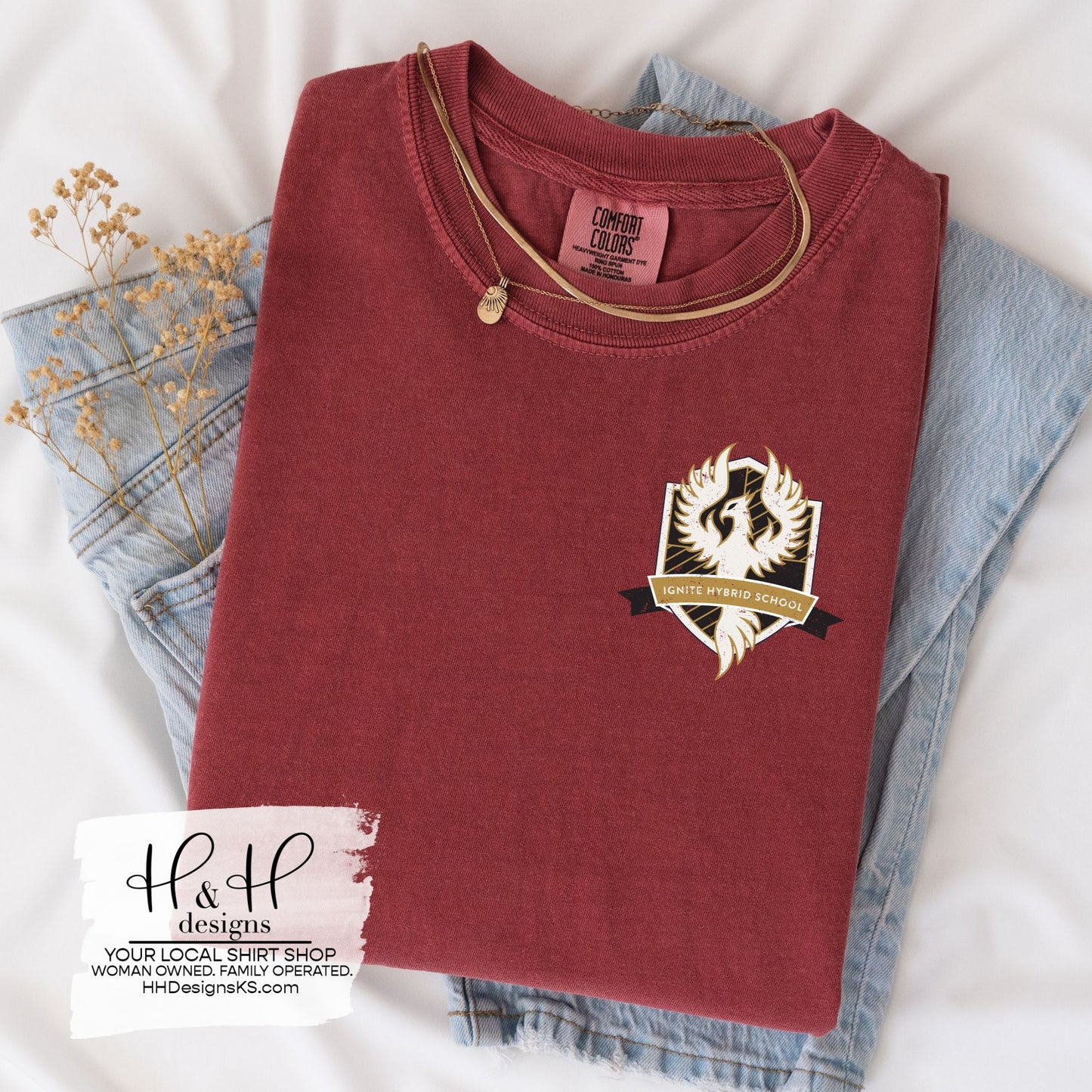 Distressed Ignite Crest - Left Chest ~ Ignite Hybrid School ~ HH640