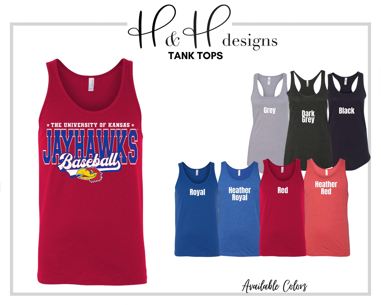 The University of Kansas Jayhawks Baseball Distressed Retro Script  ~ Licensed Apparel ~ HHKU180
