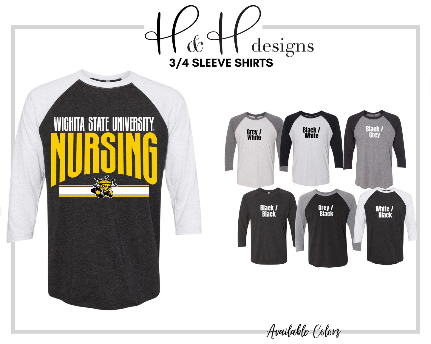 Wichita State University Nursing Warp  ~ Licensed Apparel ~ HHWSU134